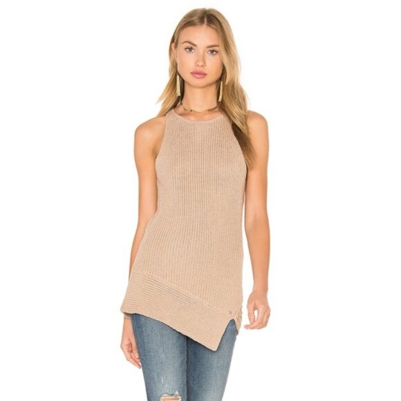Anthropologie One Grey Day Sleeveless Knit Sweater Tank Top Brown Latte Size XS - Picture 1 of 16